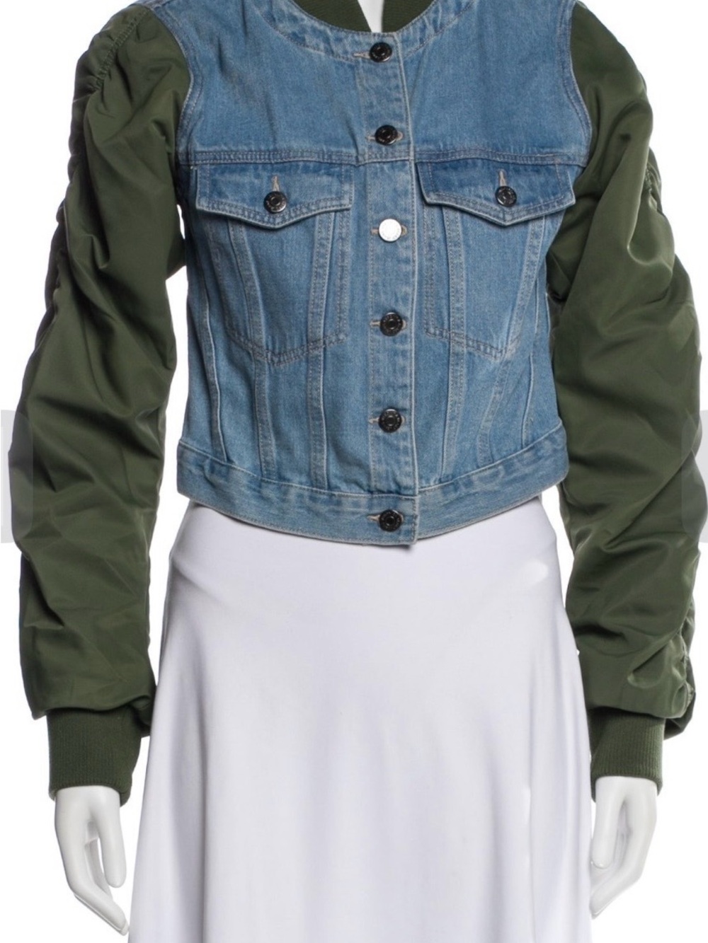 Veronica Beard Women’s Denim Jacket with Bomber Sleeves Medium